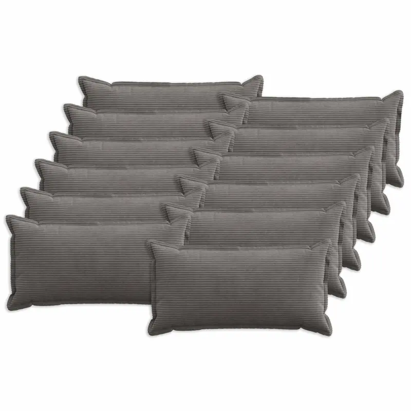 Vidaxl kussensloop 12 st houten donkergrijs 40 x 80 cm corduroy