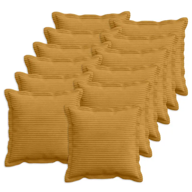 Vidaxl kussensloop 12 st houten geel 40 x 40 cm corduroy