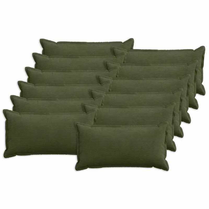 Vidaxl kussensloop 12 st houten groen 40 x 80 cm corduroy