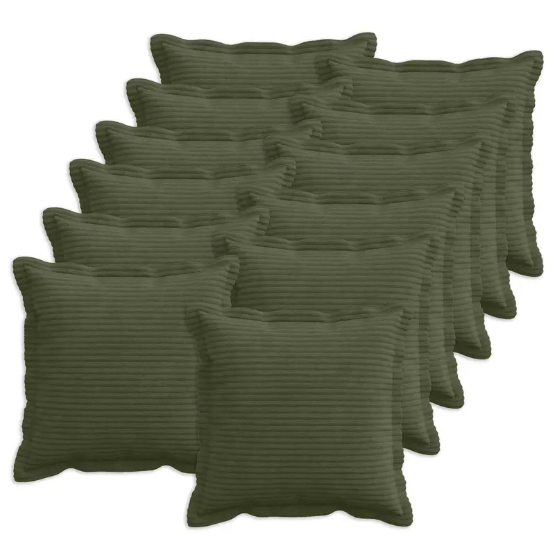 Vidaxl kussensloop 12 st houten groen 45 x 45 cm corduroy