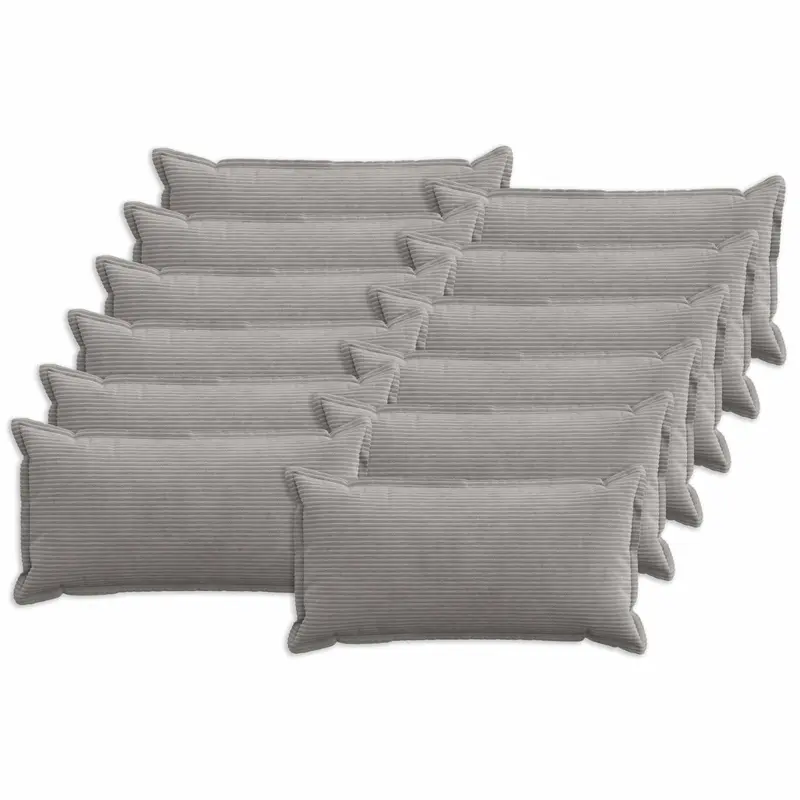 Vidaxl kussensloop 12 st houten lichtgrijs 40 x 80 cm corduroy
