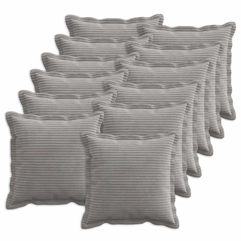 Vidaxl kussensloop 12 st houten lichtgrijs 50 x 50 cm corduroy