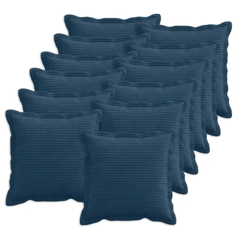 Vidaxl kussensloop 12 st houten marineblauw 45 x 45 cm corduroy