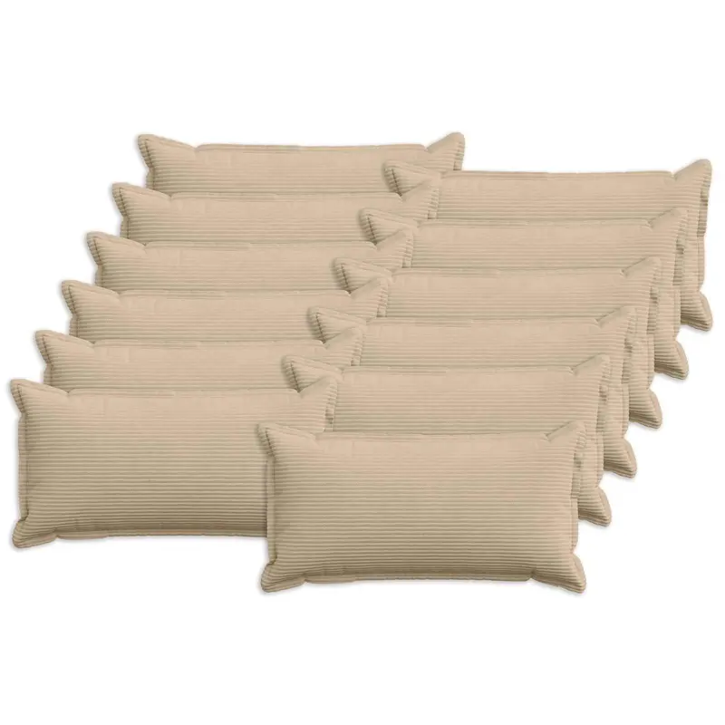 Vidaxl kussensloop 12 st houten taupe 40 x 80 cm corduroy