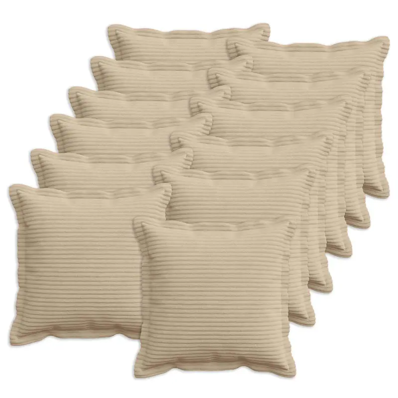 Vidaxl kussensloop 12 st houten taupe 45 x 45 cm corduroy