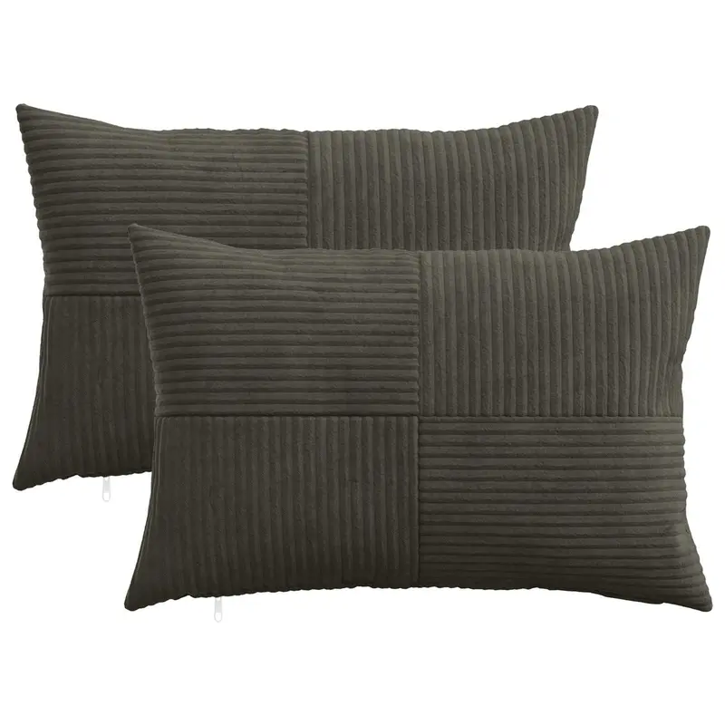 Vidaxl kussensloop 2 pcs almelo antracietkleurig 30 x 50 cm corduroy