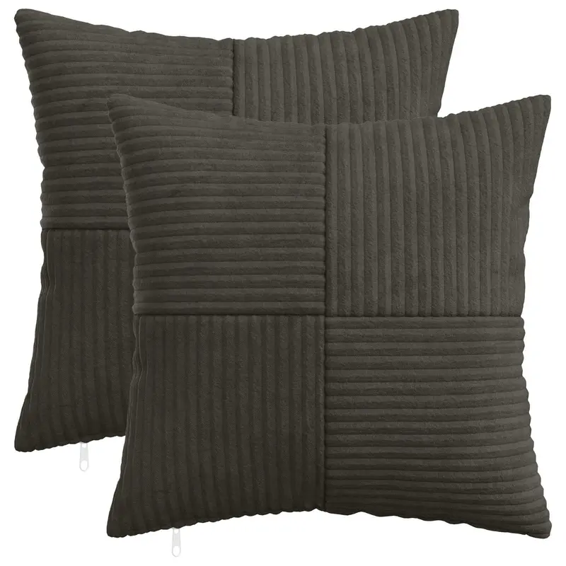 Vidaxl kussensloop 2 pcs almelo antracietkleurig 40 x 40 cm corduroy