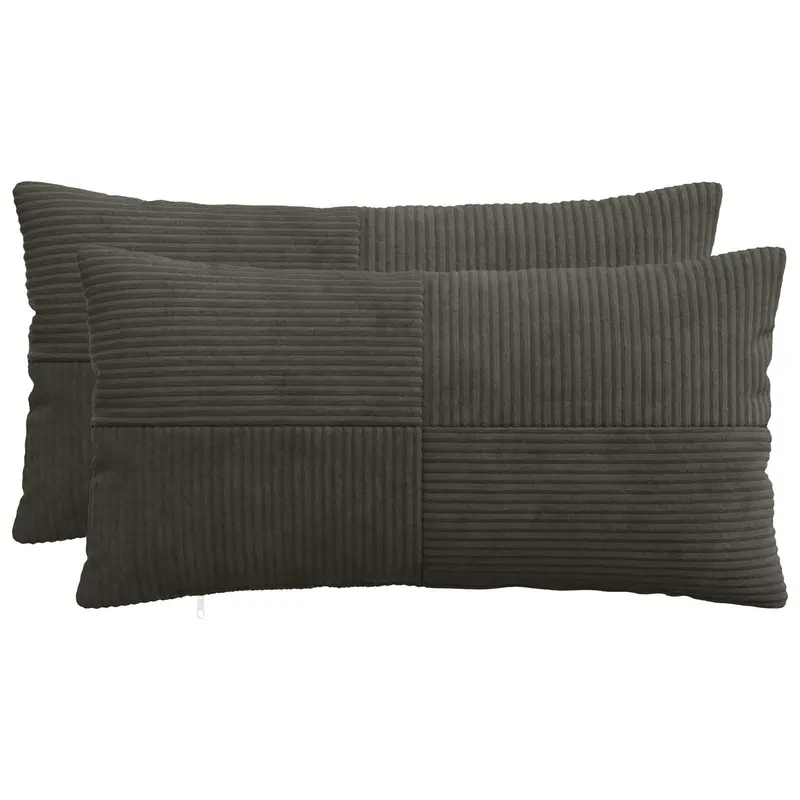 Vidaxl kussensloop 2 pcs almelo antracietkleurig 40 x 80 cm corduroy
