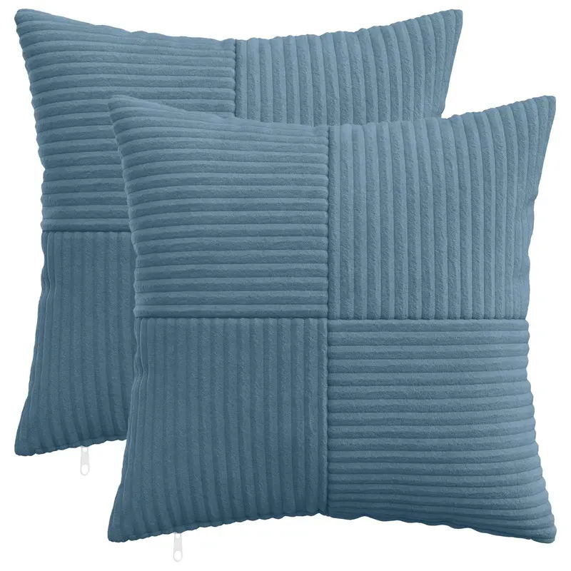 Vidaxl kussensloop 2 pcs almelo blauw 40 x 40 cm corduroy