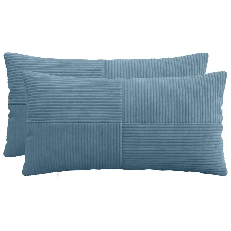 Vidaxl kussensloop 2 pcs almelo blauw 40 x 70 cm corduroy