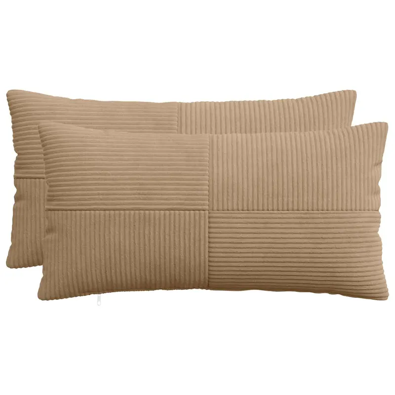 Vidaxl kussensloop 2 pcs almelo bruin 40 x 80 cm corduroy