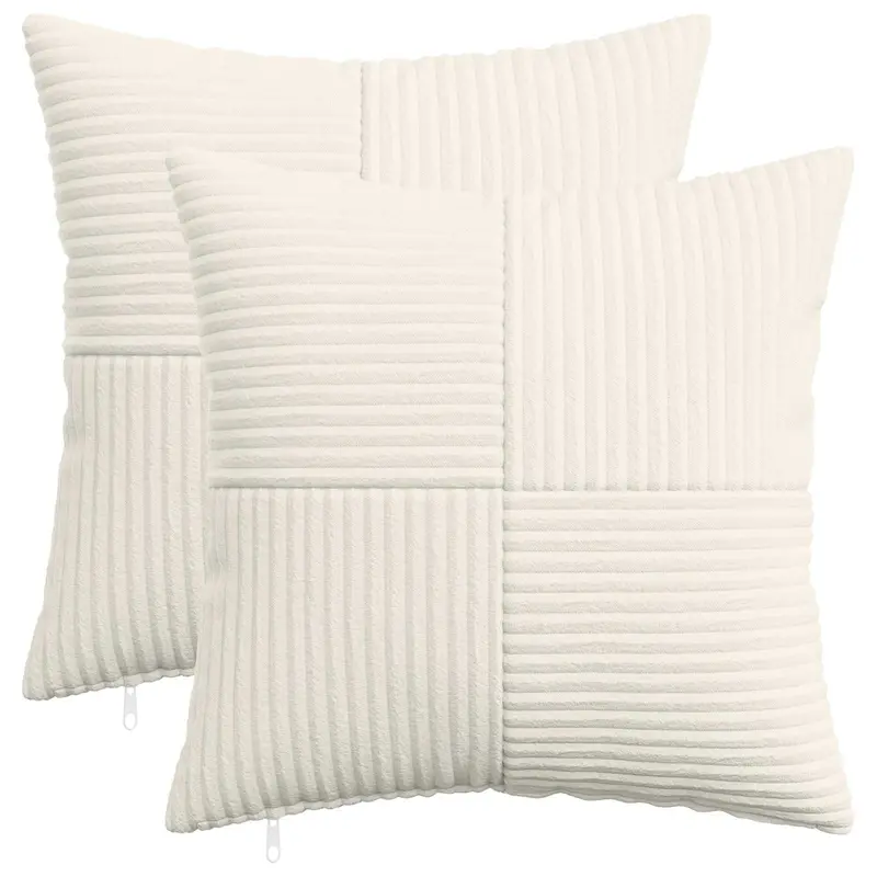 Vidaxl kussensloop 2 pcs almelo crèmekleurig 50 x 50 cm corduroy