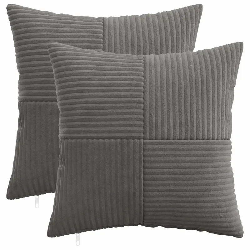Vidaxl kussensloop 2 pcs almelo donkergrijs 45 x 45 cm corduroy