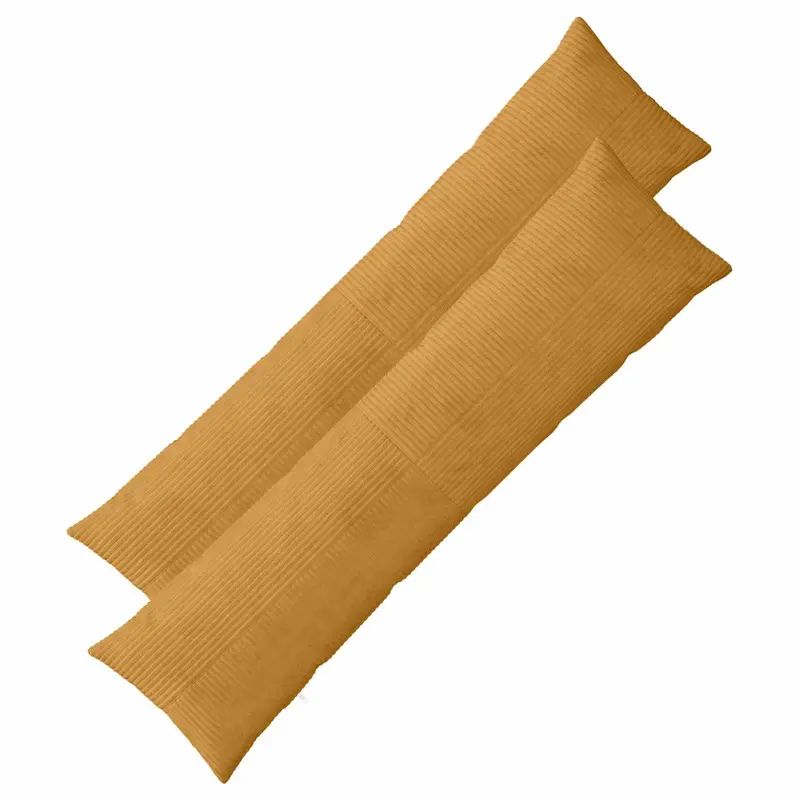 Vidaxl kussensloop 2 pcs almelo geel 40 x 145 cm corduroy