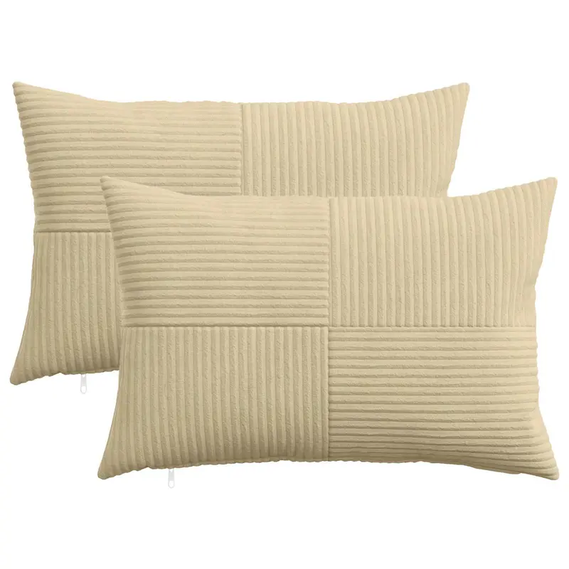 Vidaxl kussensloop 2 pcs almelo grijs groen 40 x 60 cm corduroy