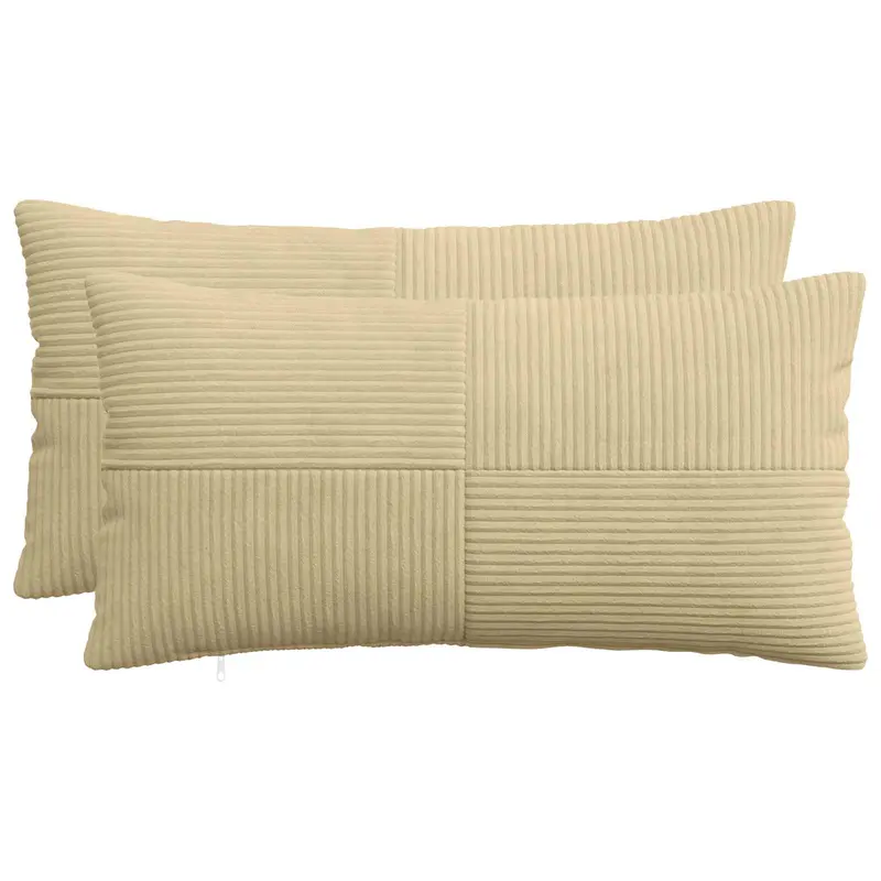 Vidaxl kussensloop 2 pcs almelo grijs groen 40 x 80 cm corduroy