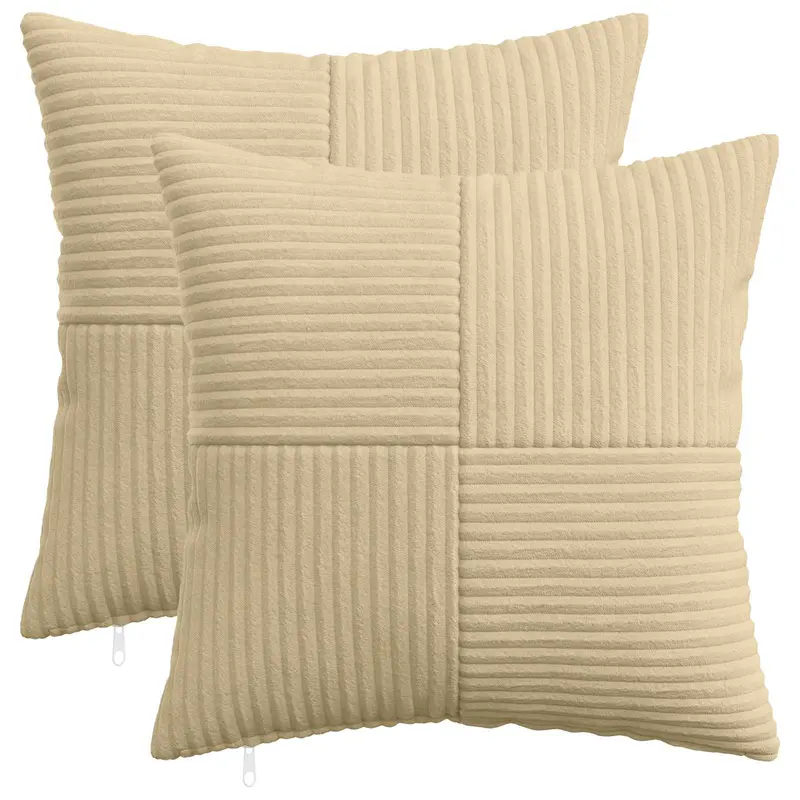Vidaxl kussensloop 2 pcs almelo grijs groen 45 x 45 cm corduroy