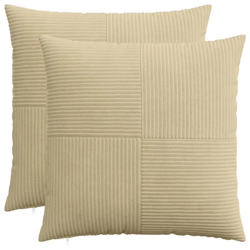 Vidaxl kussensloop 2 pcs almelo grijs groen 80 x 80 cm corduroy