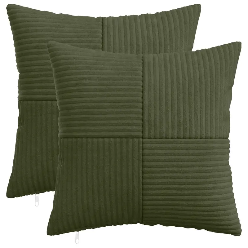 Vidaxl kussensloop 2 pcs almelo groen 35 x 35 cm corduroy