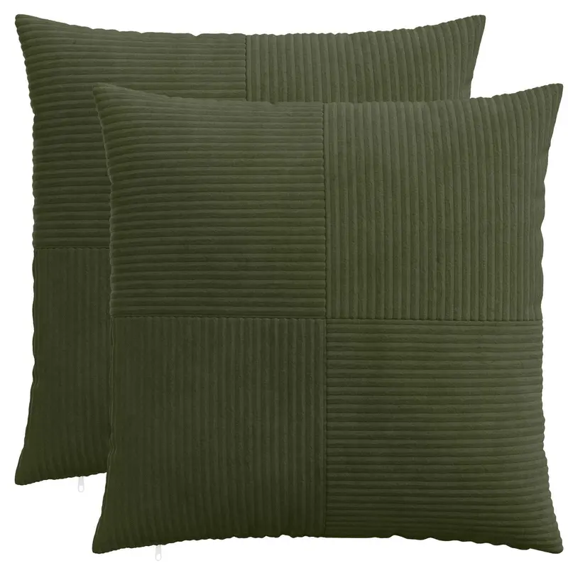 Vidaxl kussensloop 2 pcs almelo groen 65 x 65 cm corduroy
