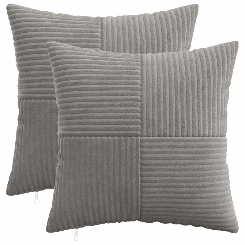 Vidaxl kussensloop 2 pcs almelo lichtgrijs 40 x 40 cm corduroy