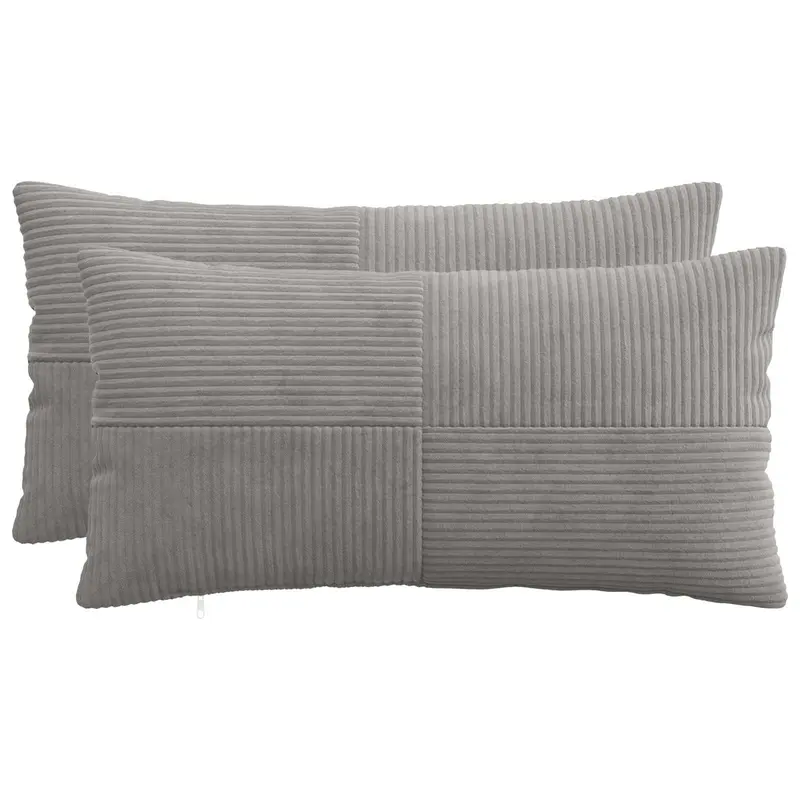 Vidaxl kussensloop 2 pcs almelo lichtgrijs 40 x 70 cm corduroy