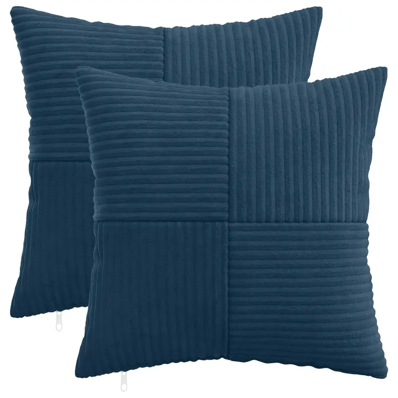 Vidaxl kussensloop 2 pcs almelo marineblauw 40 x 40 cm corduroy