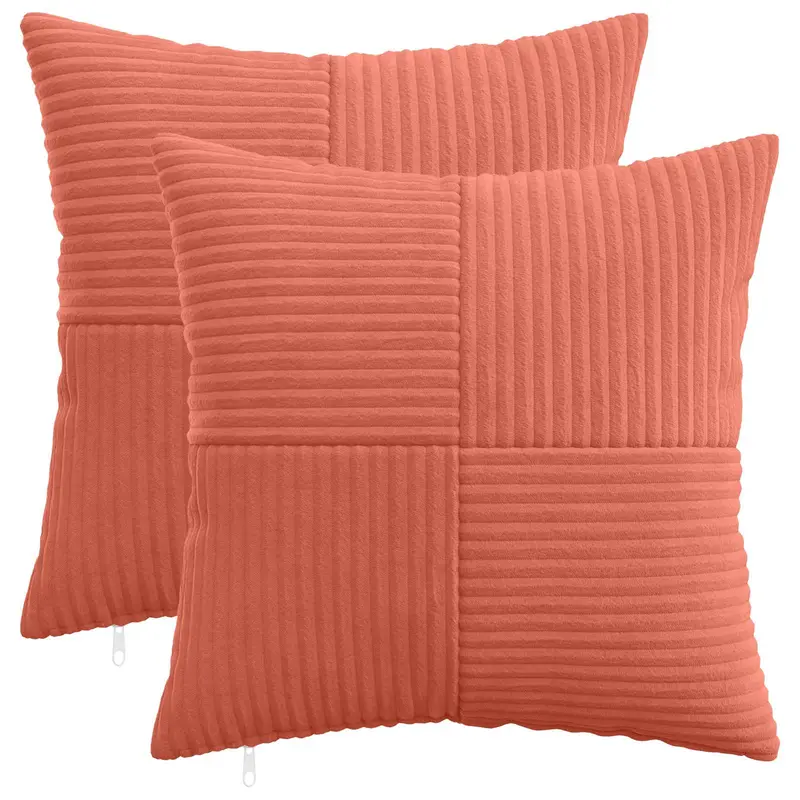 Vidaxl kussensloop 2 pcs almelo rood-oranje 30 x 30 cm corduroy
