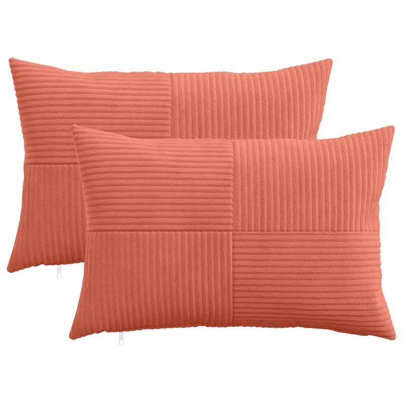 Vidaxl kussensloop 2 pcs almelo rood-oranje 30 x 50 cm corduroy