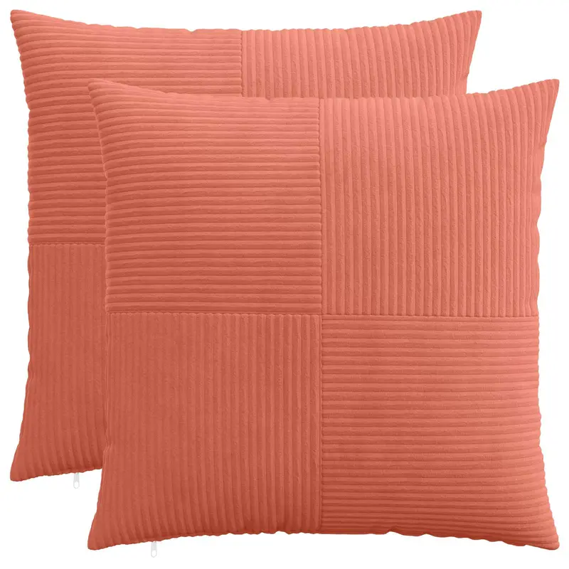 Vidaxl kussensloop 2 pcs almelo rood-oranje 65 x 65 cm corduroy