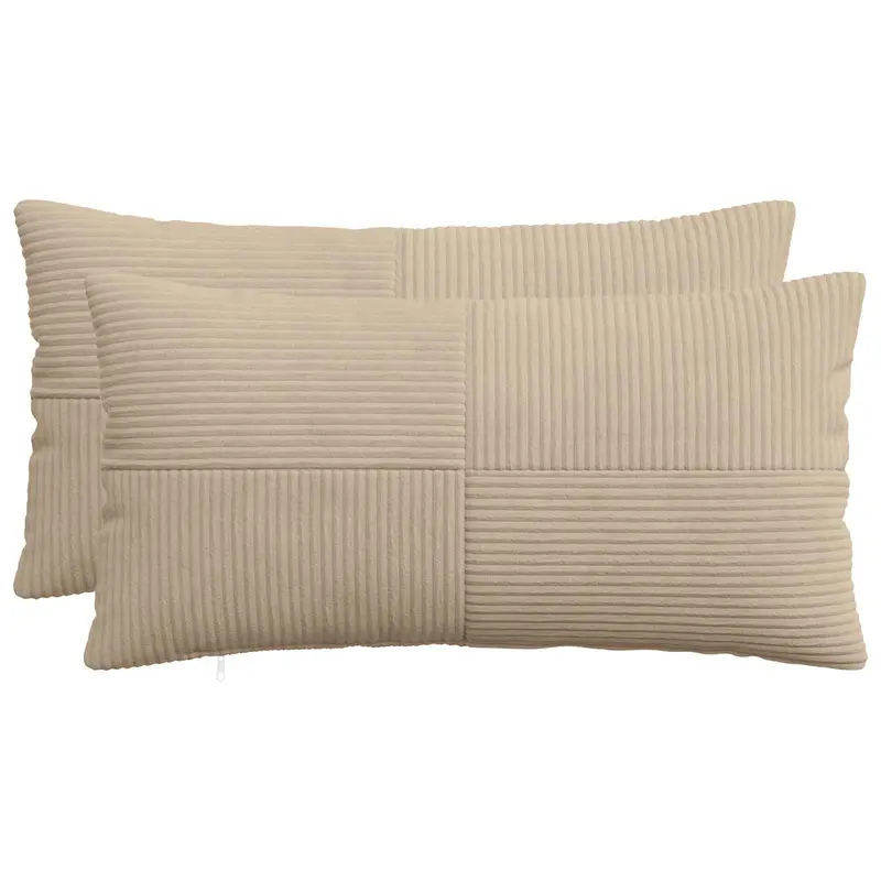 Vidaxl kussensloop 2 pcs almelo taupe 40 x 80 cm corduroy