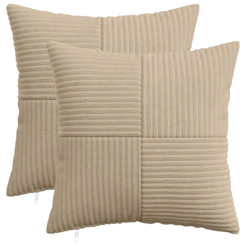 Vidaxl kussensloop 2 pcs almelo taupe 50 x 50 cm corduroy