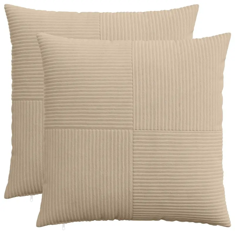 Vidaxl kussensloop 2 pcs almelo taupe 60 x 60 cm corduroy
