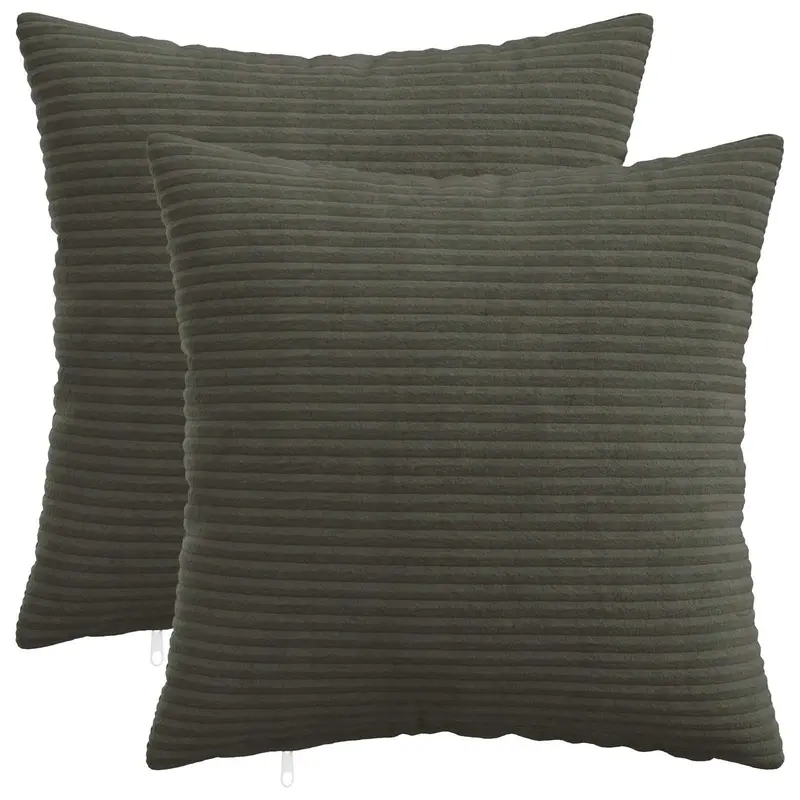 Vidaxl kussensloop 2 pcs heerlen antracietkleurig 40 x 40 cm corduroy