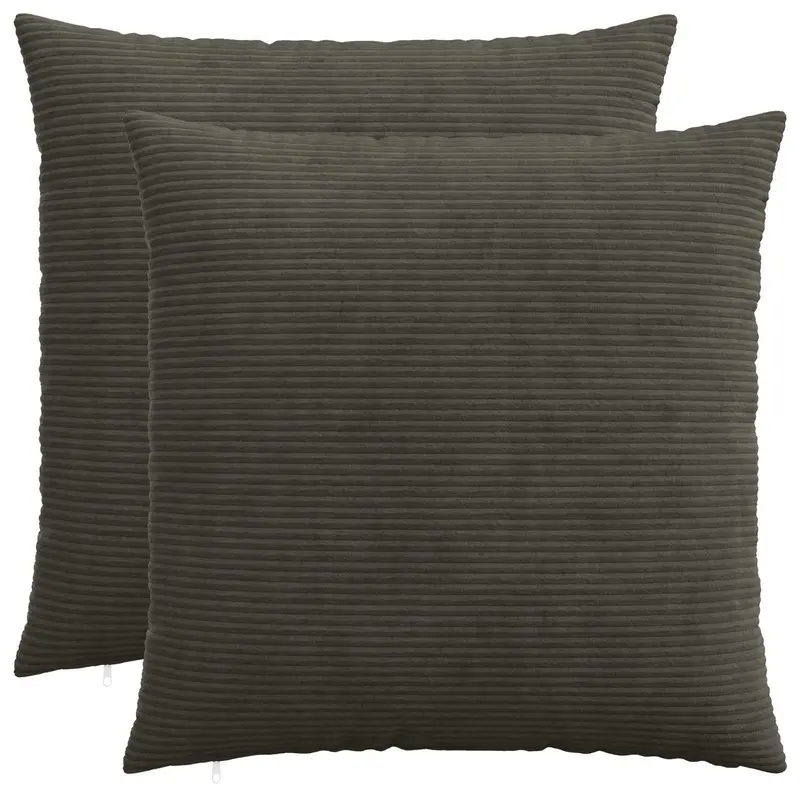 Vidaxl kussensloop 2 pcs heerlen antracietkleurig 60 x 60 cm corduroy
