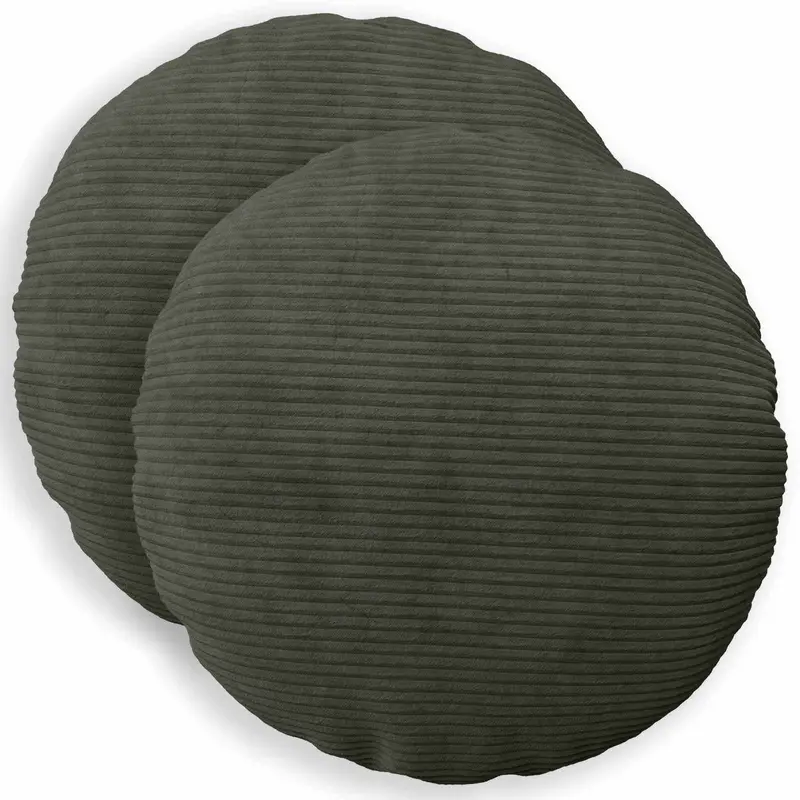 Vidaxl kussensloop 2 pcs heerlen antracietkleurig ø 40 cm corduroy