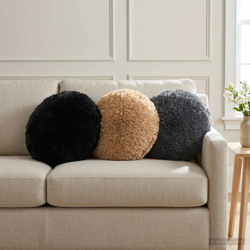 Vidaxl kussensloop 2 pcs heerlen antracietkleurig ø 40 cm pv fleece