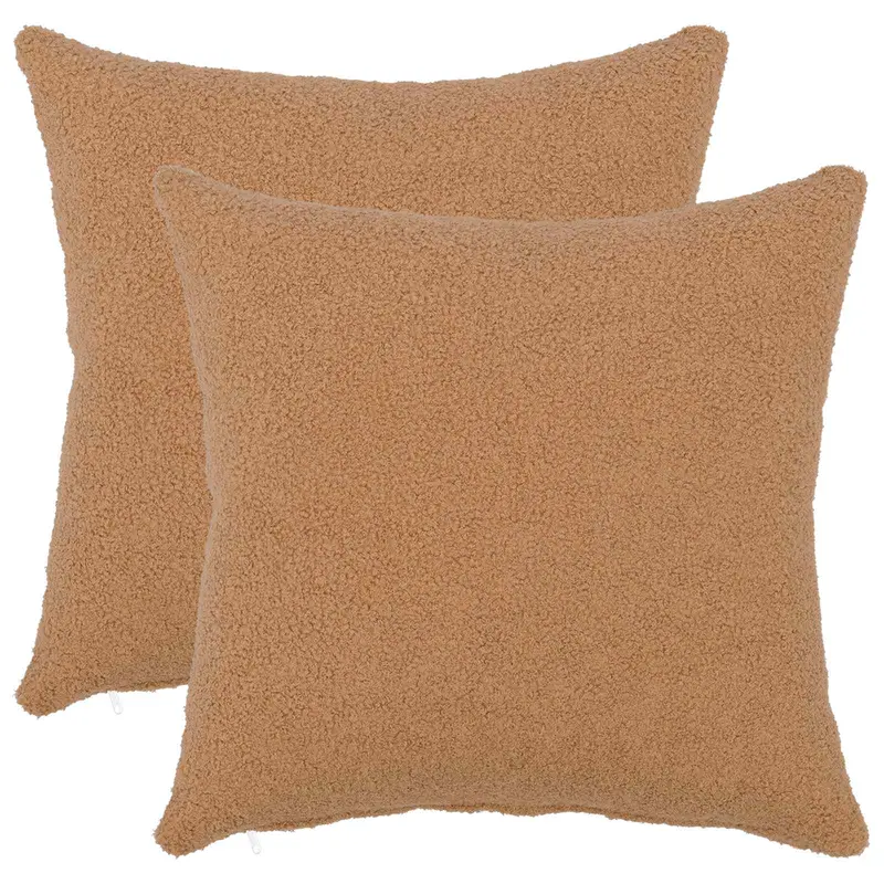 Vidaxl kussensloop 2 pcs heerlen beige 35 x 35 cm bouclé