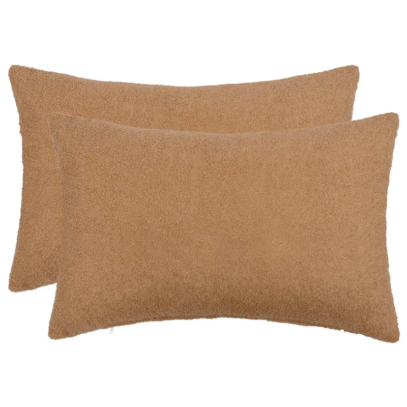 Vidaxl kussensloop 2 pcs heerlen beige 50 x 80 cm bouclé