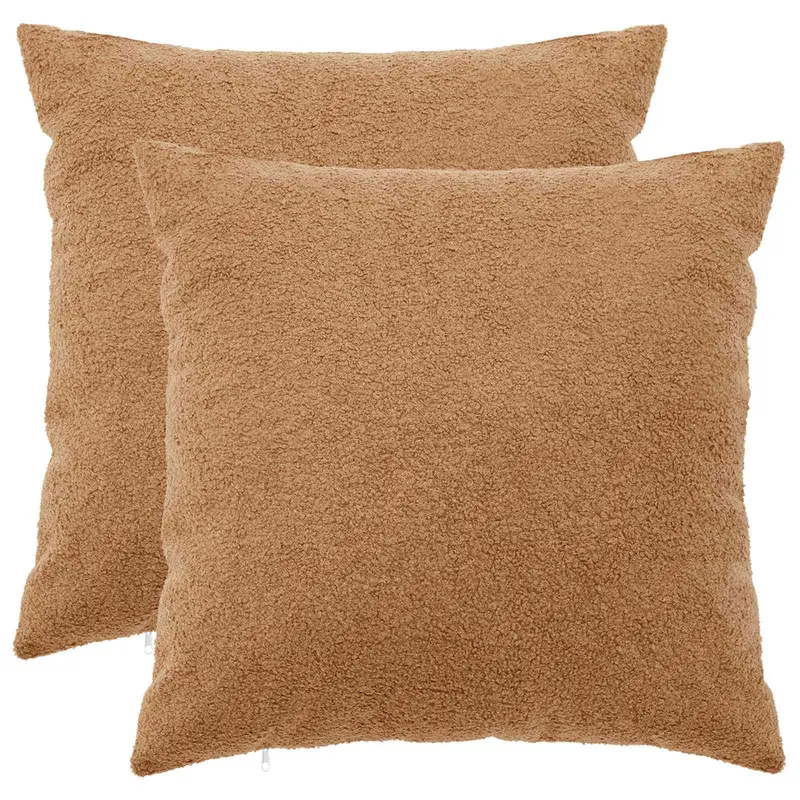 Vidaxl kussensloop 2 pcs heerlen beige 80 x 80 cm bouclé
