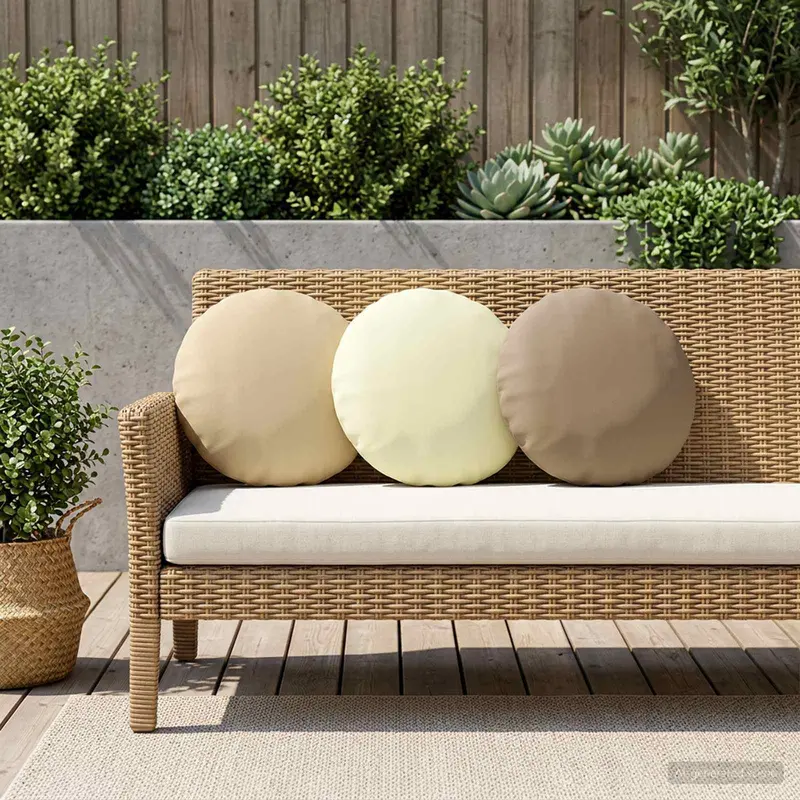 Vidaxl kussensloop 2 pcs heerlen beige ø 30 cm polyester