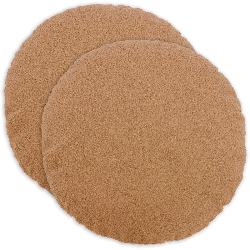 Vidaxl kussensloop 2 pcs heerlen beige ø 60 cm bouclé