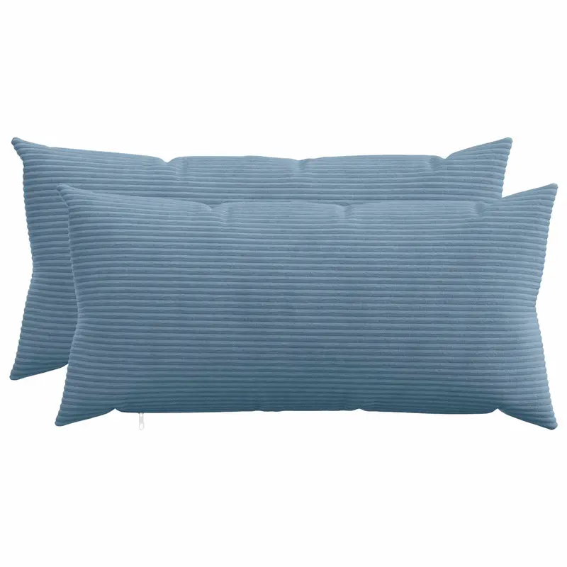Vidaxl kussensloop 2 pcs heerlen blauw 40 x 80 cm corduroy