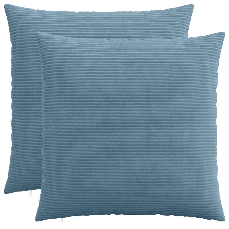 Vidaxl kussensloop 2 pcs heerlen blauw 70 x 70 cm corduroy
