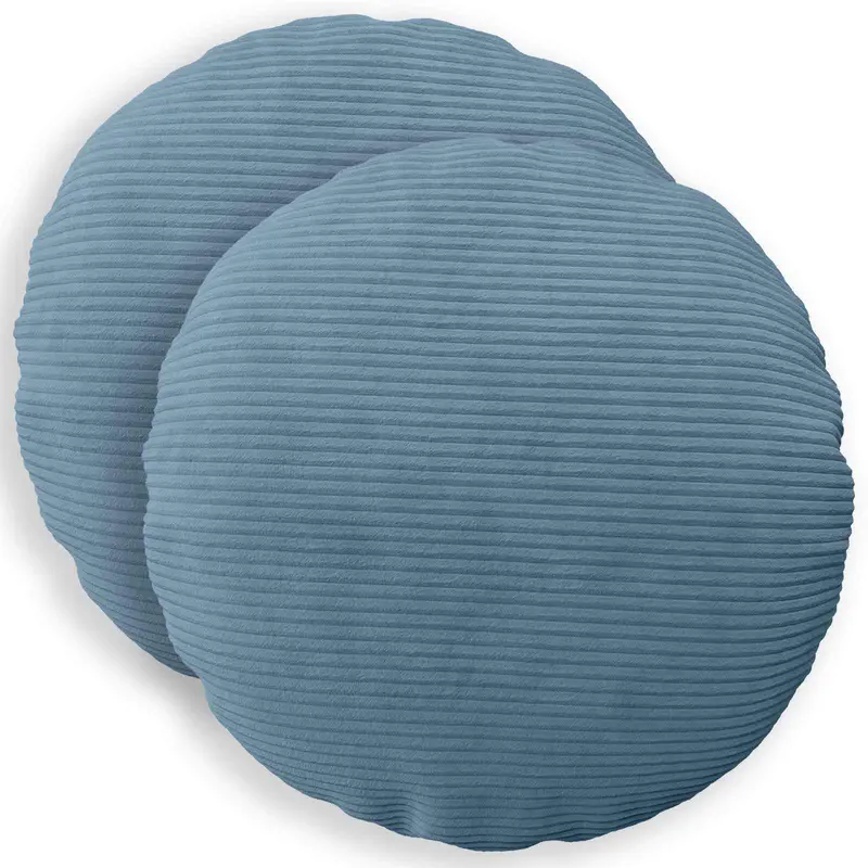 Vidaxl kussensloop 2 pcs heerlen blauw ø 30 cm corduroy