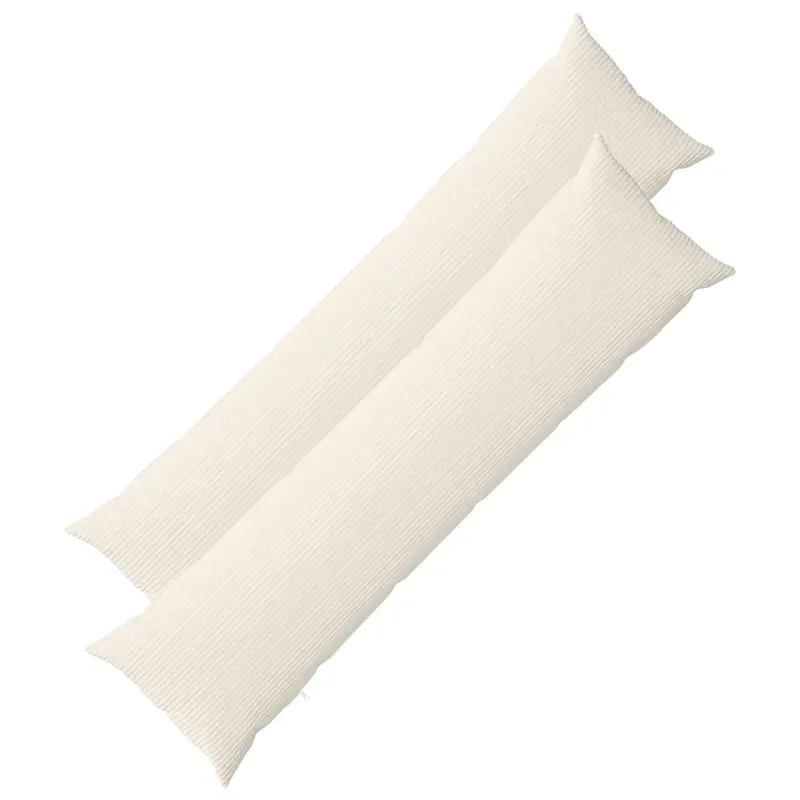 Vidaxl kussensloop 2 pcs heerlen crèmekleurig 40 x 145 cm corduroy