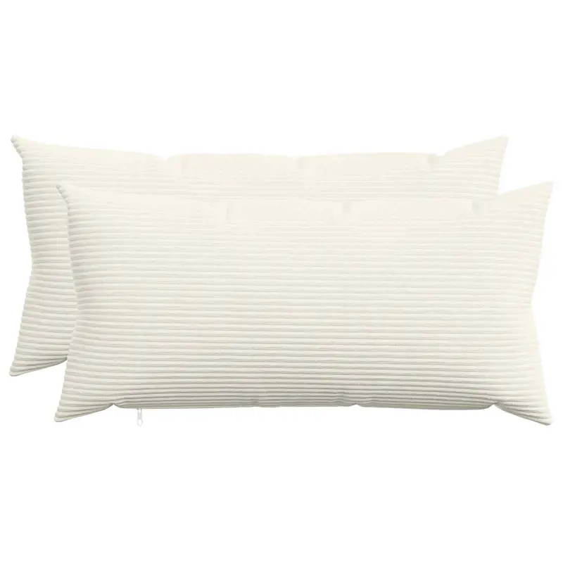 Vidaxl kussensloop 2 pcs heerlen crèmekleurig 40 x 80 cm corduroy