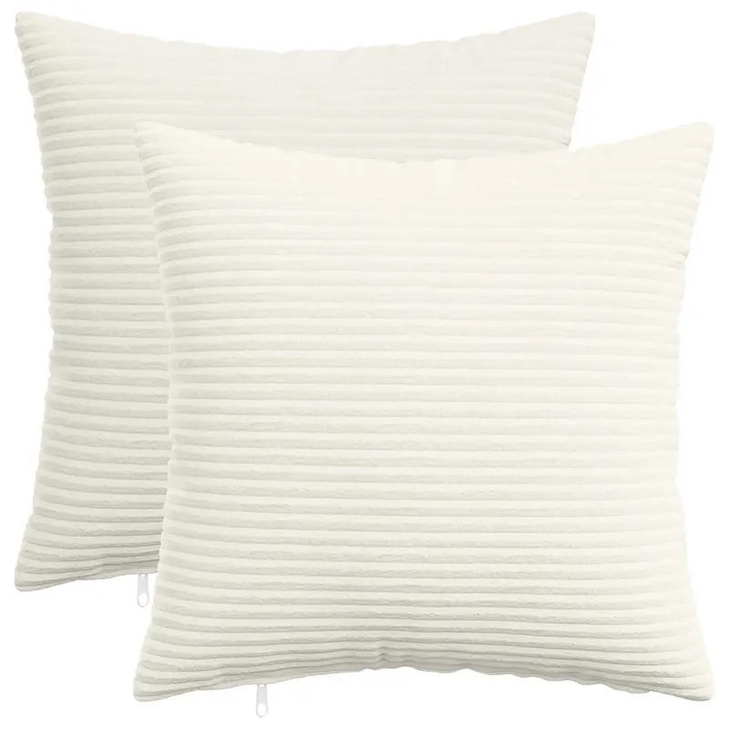 Vidaxl kussensloop 2 pcs heerlen crèmekleurig 50 x 50 cm corduroy