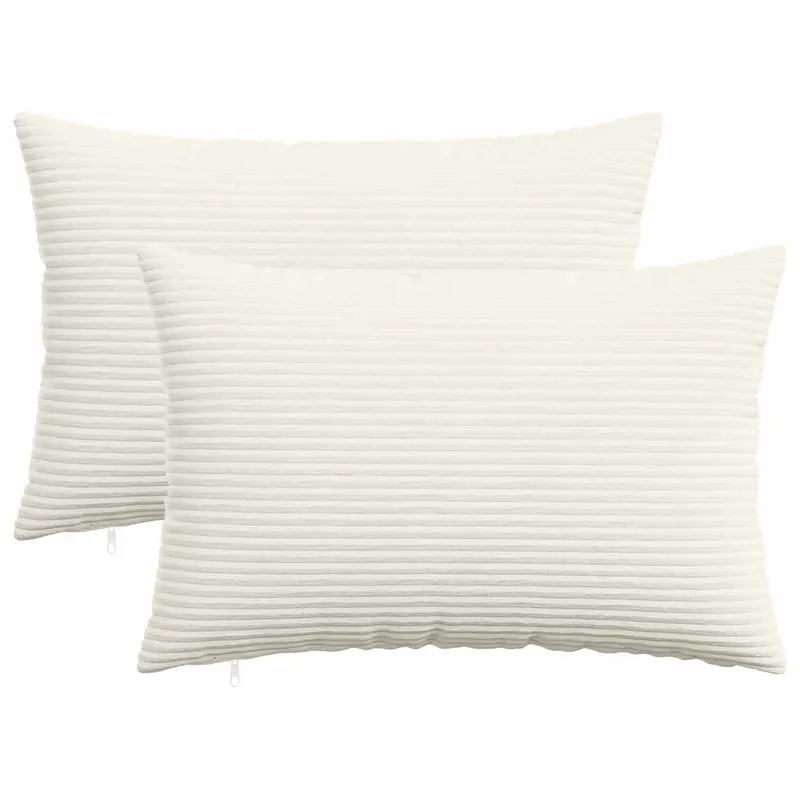 Vidaxl kussensloop 2 pcs heerlen crèmekleurig 50 x 70 cm corduroy