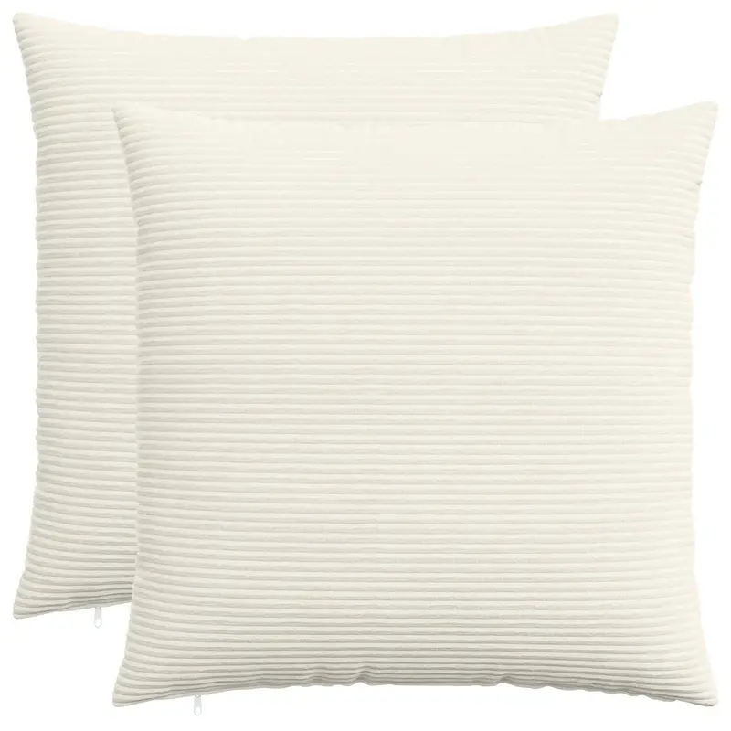 Vidaxl kussensloop 2 pcs heerlen crèmekleurig 65 x 65 cm corduroy